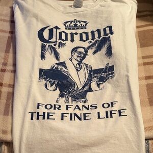 Corona White and Blue Graphic Tee